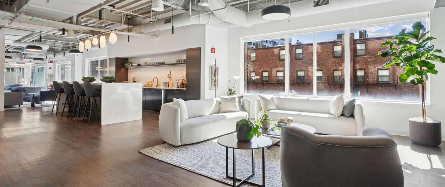 Hospitality-focused amenity center at 116 Huntington Avenue in Boston